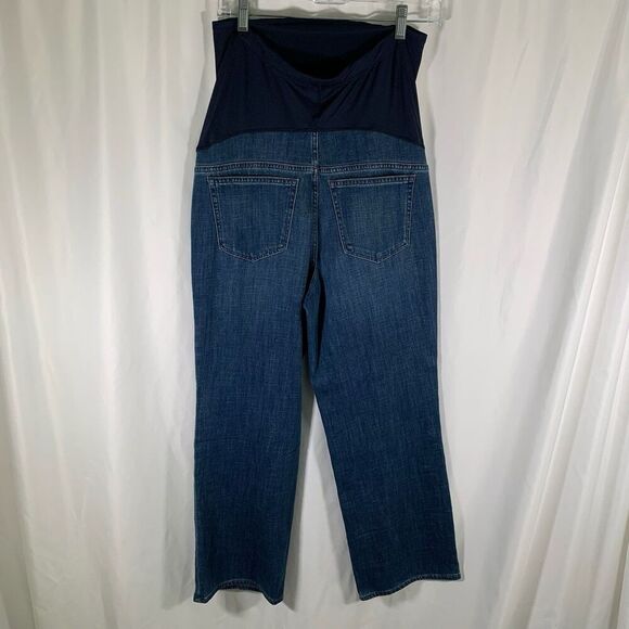 J. Crew Maternity Jeans Womens 28 Dark Wash Blue Pull On Adjustable Back Pockets - Picture 4 of 10